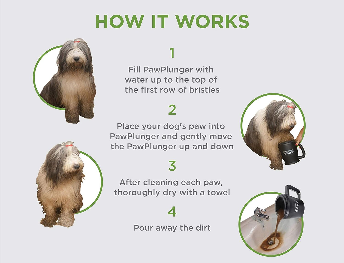 Paw Plunger Portable Dog Paw Cleaner - Essential Washing Solution for Medium Dogs - Black