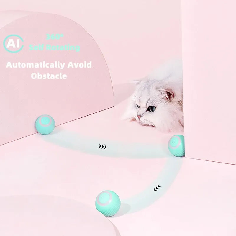 Smart Interactive Cat Ball - Automatic Rolling Electronic Toy for Indoor Play