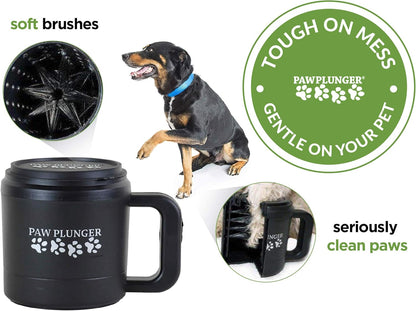 Paw Plunger Portable Dog Paw Cleaner - Essential Washing Solution for Medium Dogs - Black