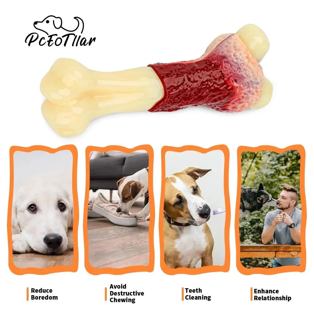 Premium Beef-Flavored Nylon Chew Toys for Large Breeds and Aggressive Chewers