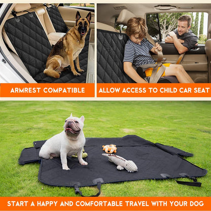 Premium Waterproof Dog Car Seat Cover - Durable Back Seat Protector for Pets, Fits Most Cars, SUVs, and Trucks (53" Width) - Black