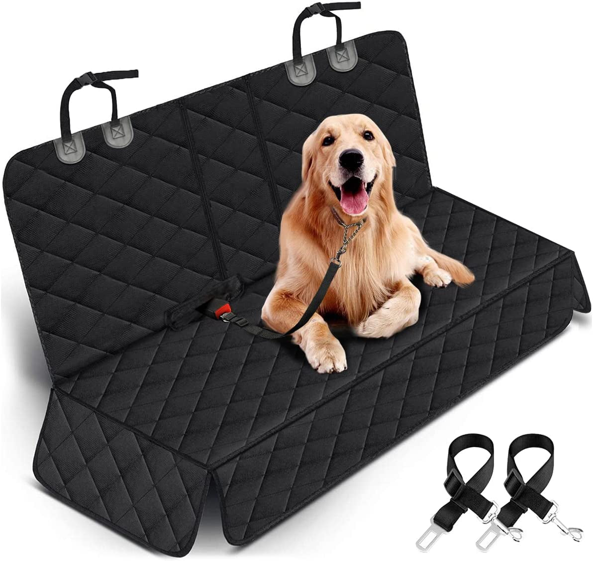Premium Waterproof Dog Car Seat Cover - Durable Back Seat Protector for Pets, Fits Most Cars, SUVs, and Trucks (53" Width) - Black