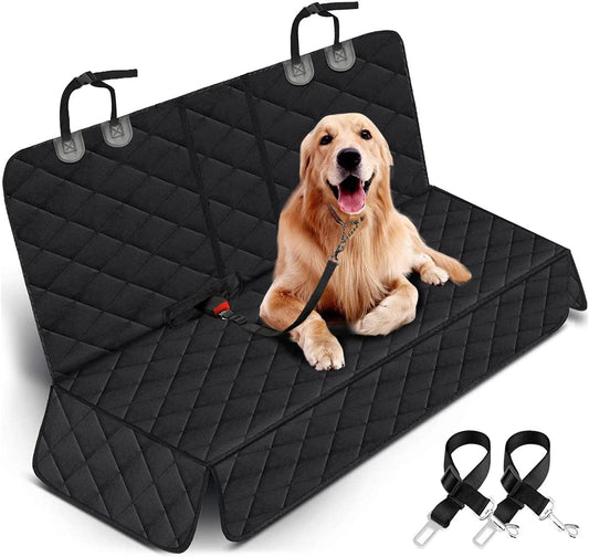 Premium Waterproof Dog Car Seat Cover - Durable Back Seat Protector for Pets, Fits Most Cars, SUVs, and Trucks (53" Width) - Black