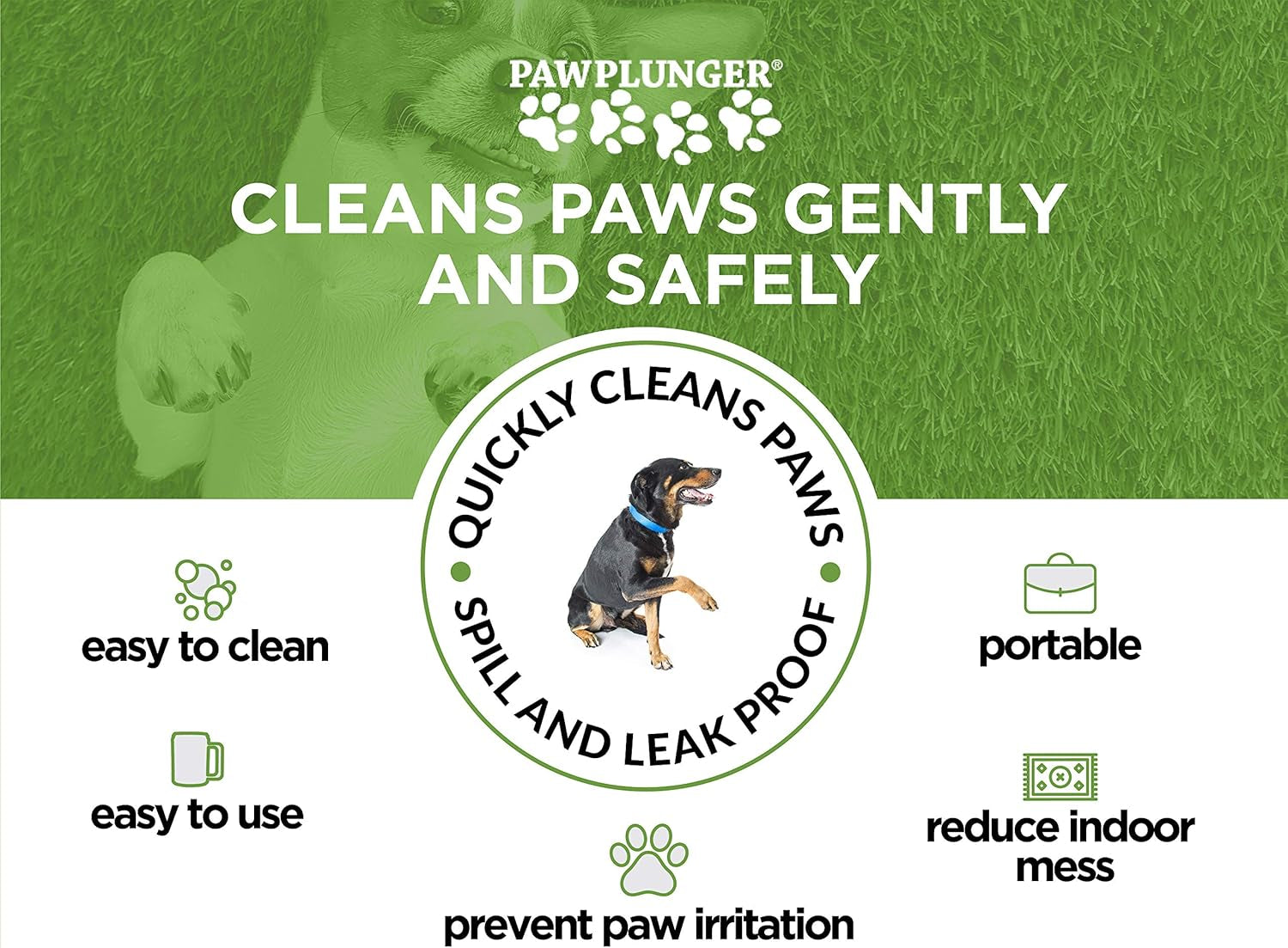 Paw Plunger Portable Dog Paw Cleaner - Essential Washing Solution for Medium Dogs - Black