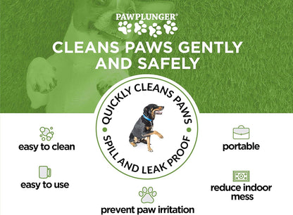 Paw Plunger Portable Dog Paw Cleaner - Essential Washing Solution for Medium Dogs - Black