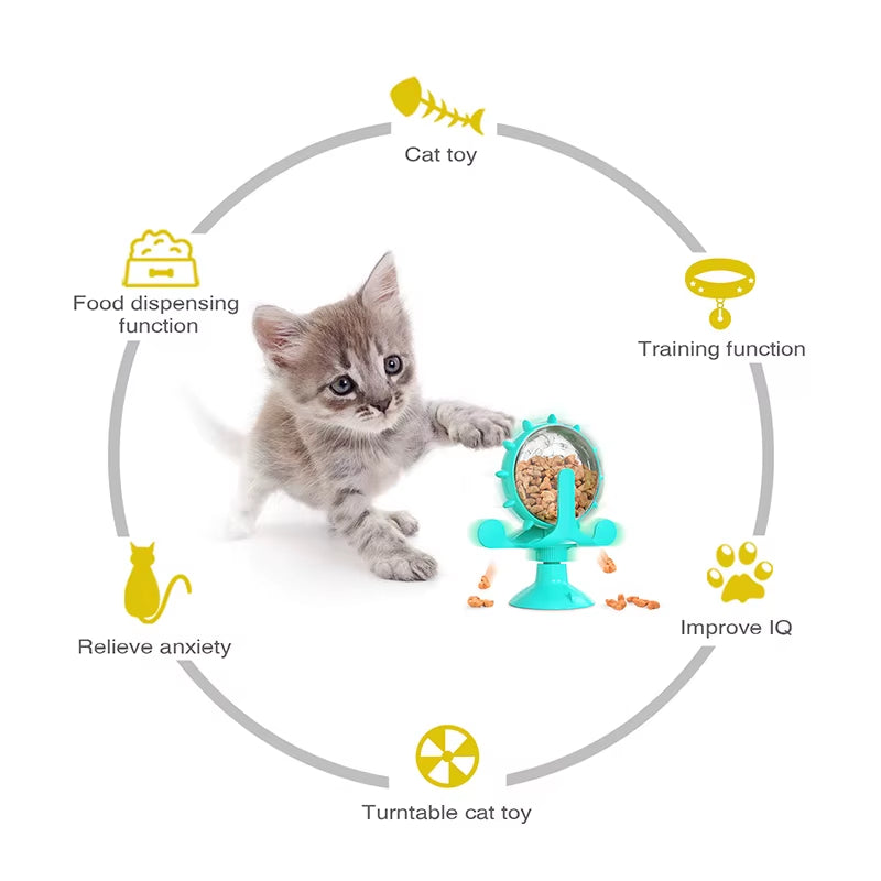 Dog Toys Cat Feeding Interactive Wheel Toys Pet Leaking Food Training Ball Slow Dog Cat Feeder Funny Dog Wheel Interactive Toy