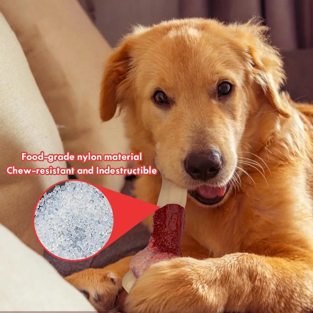 Premium Beef-Flavored Nylon Chew Toys for Large Breeds and Aggressive Chewers